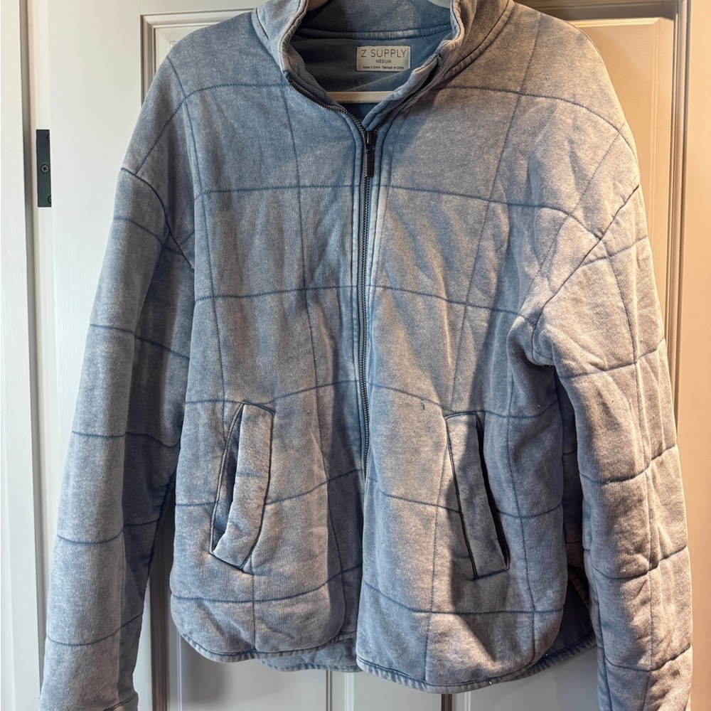 Z Supply Women’s Blue Zip-Up Sweater